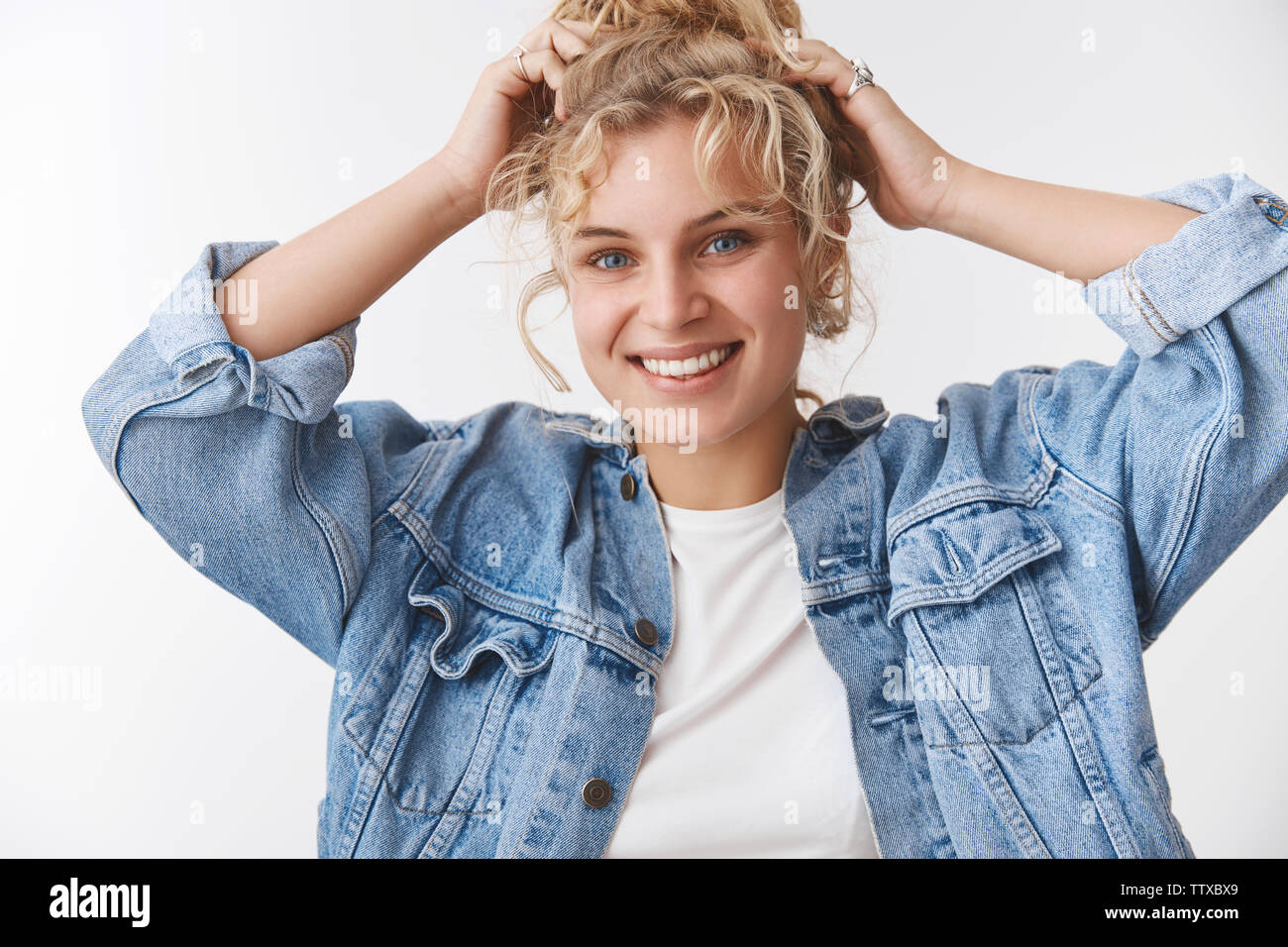 Close Up Beautiful Carefree Friendly Looking Outgoing Blond Woman