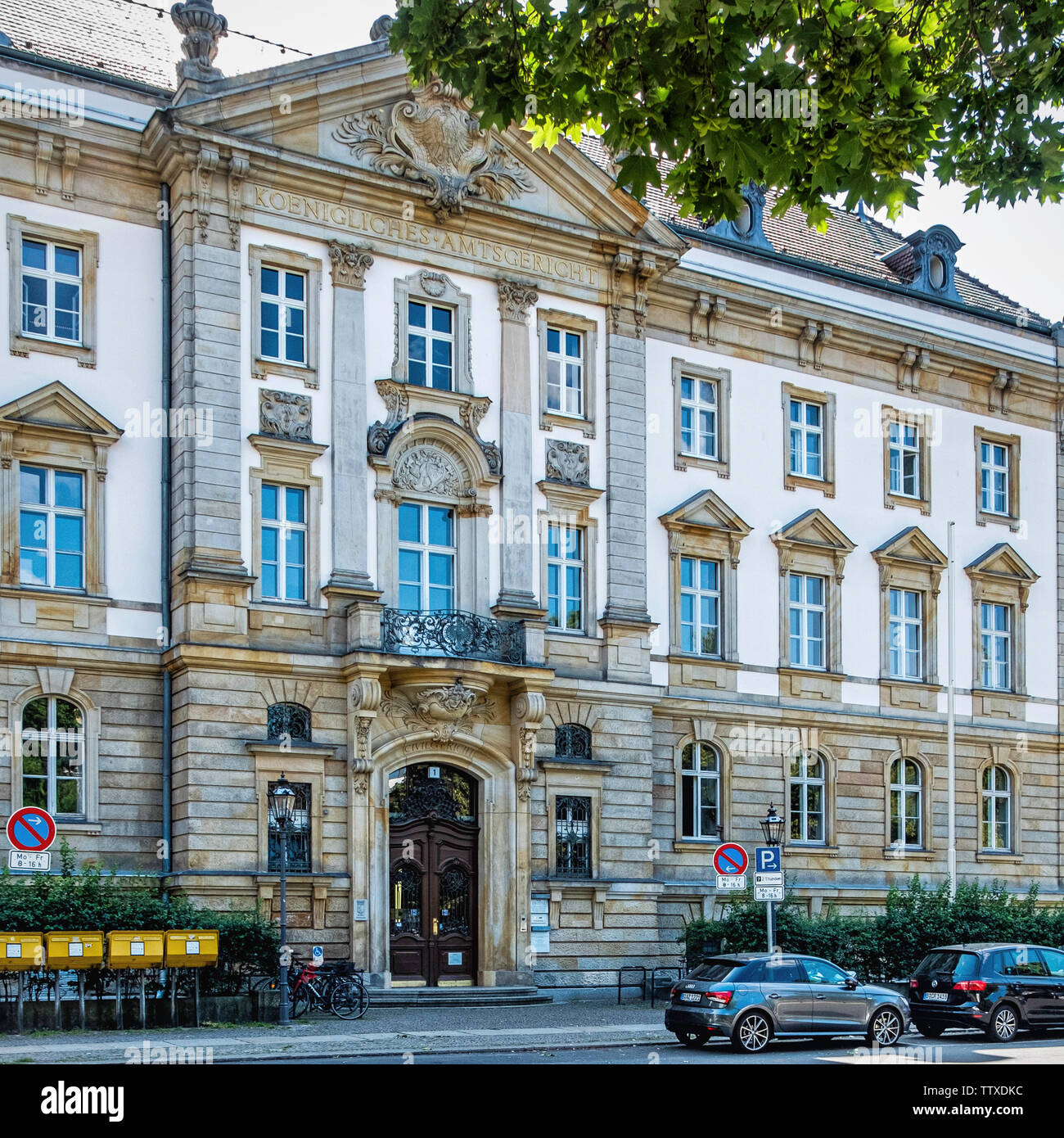 Amtsgericht Charlottenburg.Building Entrance of the District court Charlottenburg -responsible for the Berlin district of Charlottenburg-Wilmersdorf Stock Photo