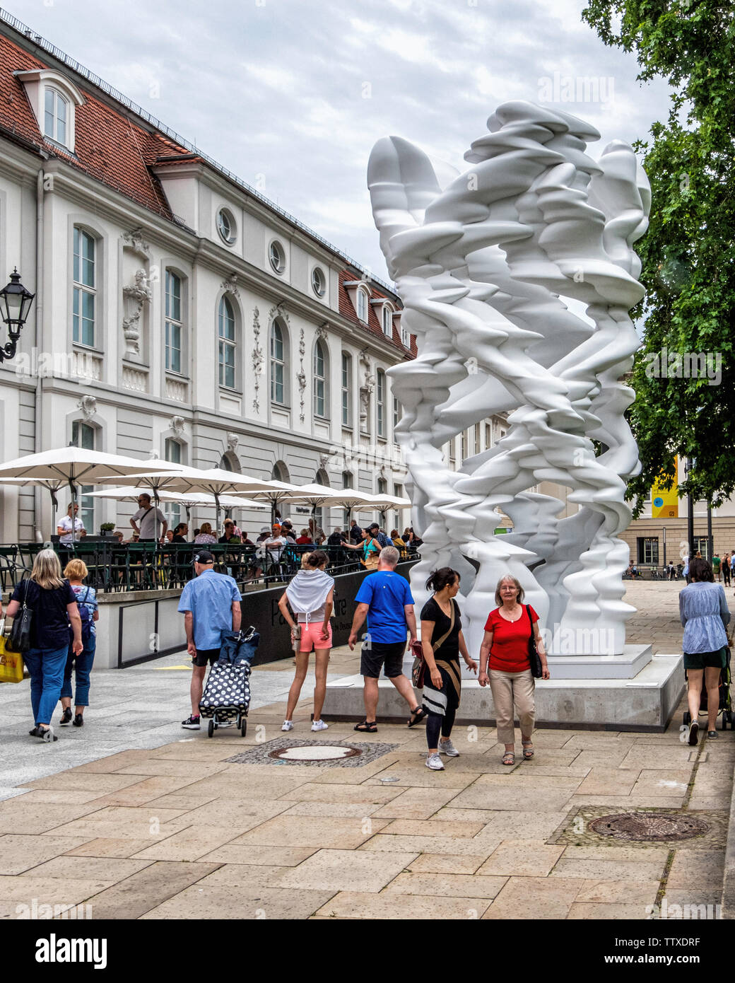 Runner, Fibre Glass sculpture by Sculptor Tony Cragg 2017 outside Palais Populaire Art, Culture & Sports By Deutsche Bank.Gallery, cafe & events venue Stock Photo