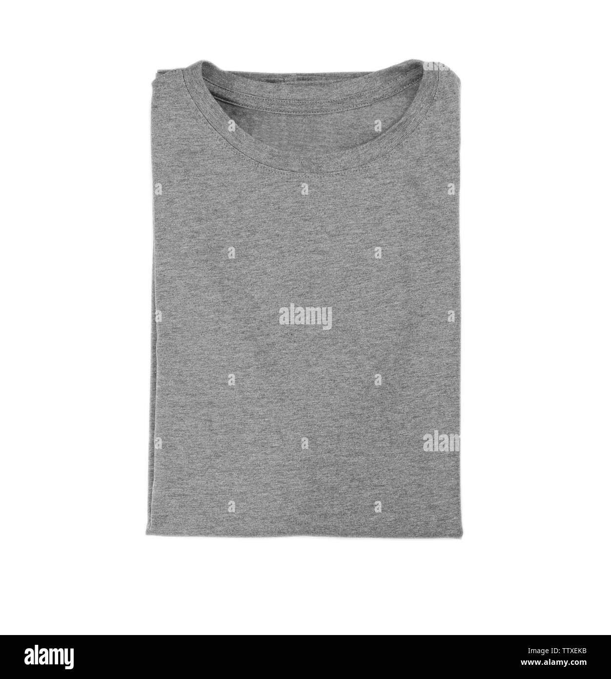 Blank grey t-shirt on white background Stock Photo - Alamy