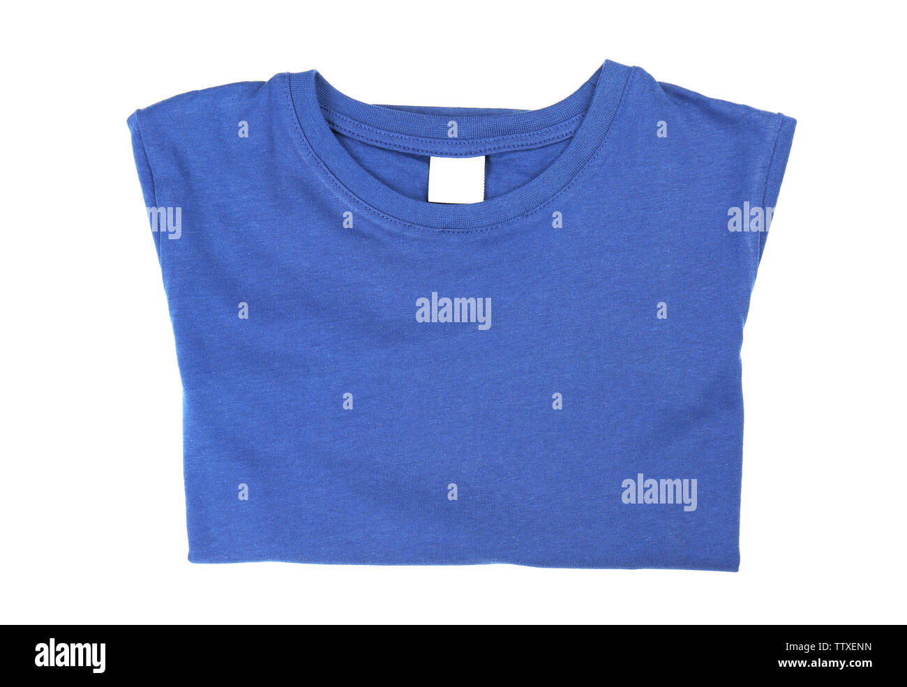 Blank blue t-shirt on white background Stock Photo - Alamy