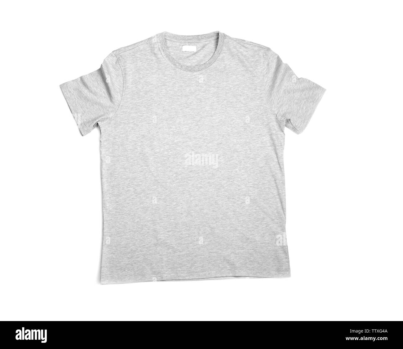 Blank grey t-shirt on white background Stock Photo - Alamy