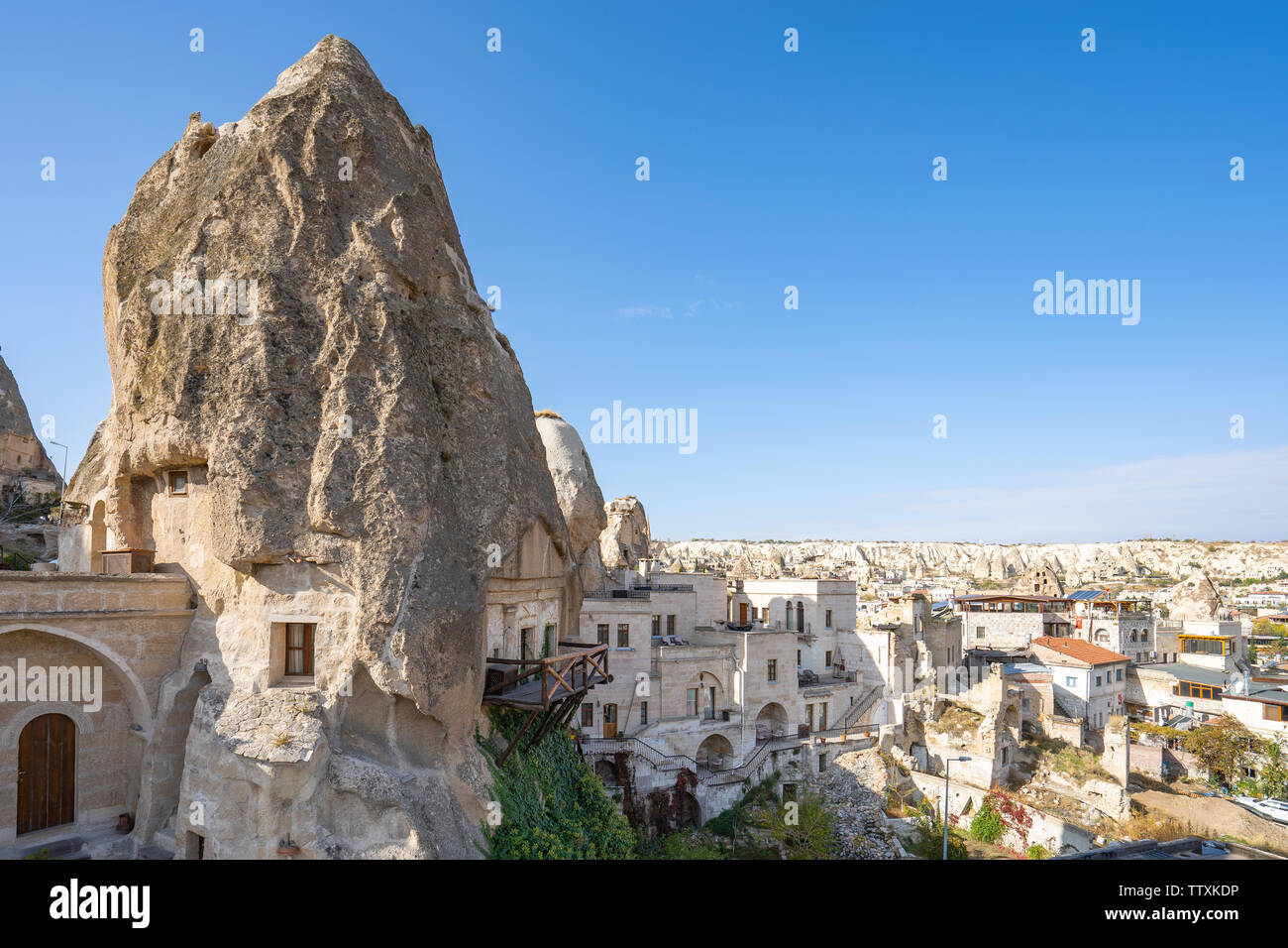 Cappadocia skyline in Goreme, Turkey. Stock Photo