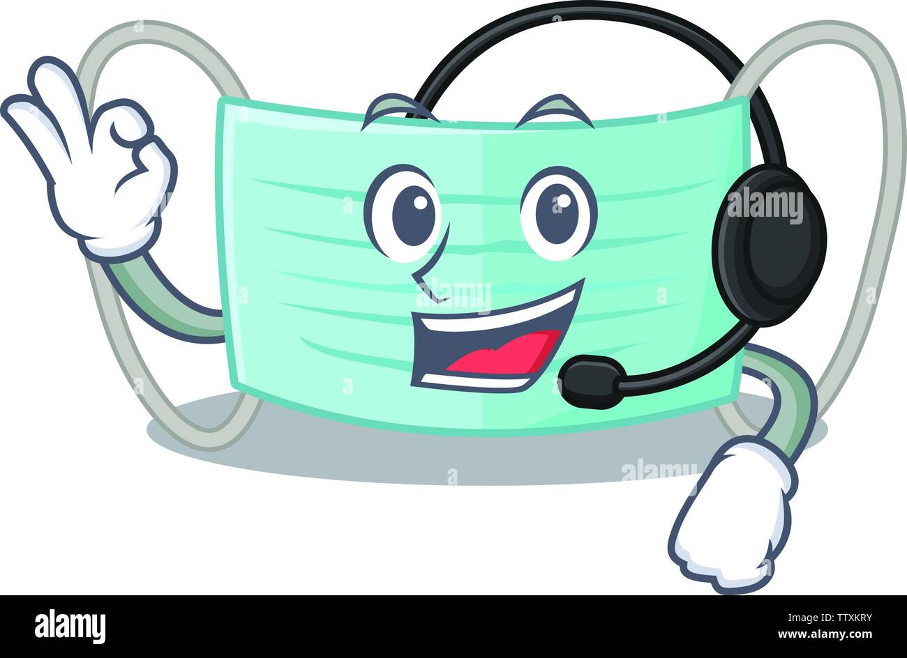 With Headphone Surgical Mask In A Cartoon Wallet Stock Vector Image Art Alamy