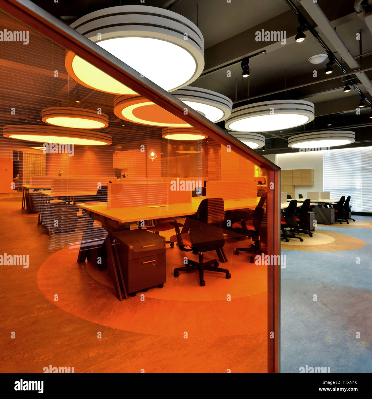 Space design, indoor, outdoor, lighting, light, office, reality Stock Photo Alamy