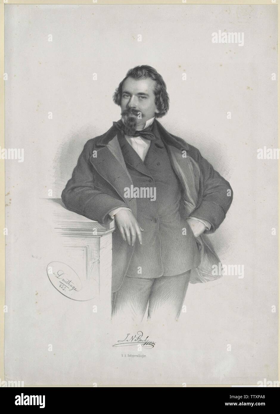 Beck, Johann Nepomuk, opera singer (baritone), since 1853 at the Viennese Court Opera House, Additional-Rights-Clearance-Info-Not-Available Stock Photo