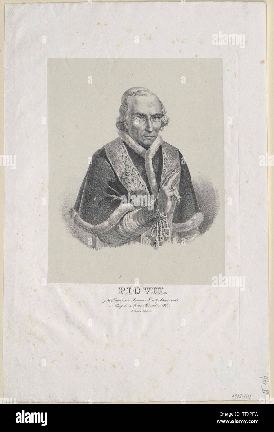 Pius 8th Pius VIII, pope, Additional-Rights-Clearance-Info-Not-Available Stock ...