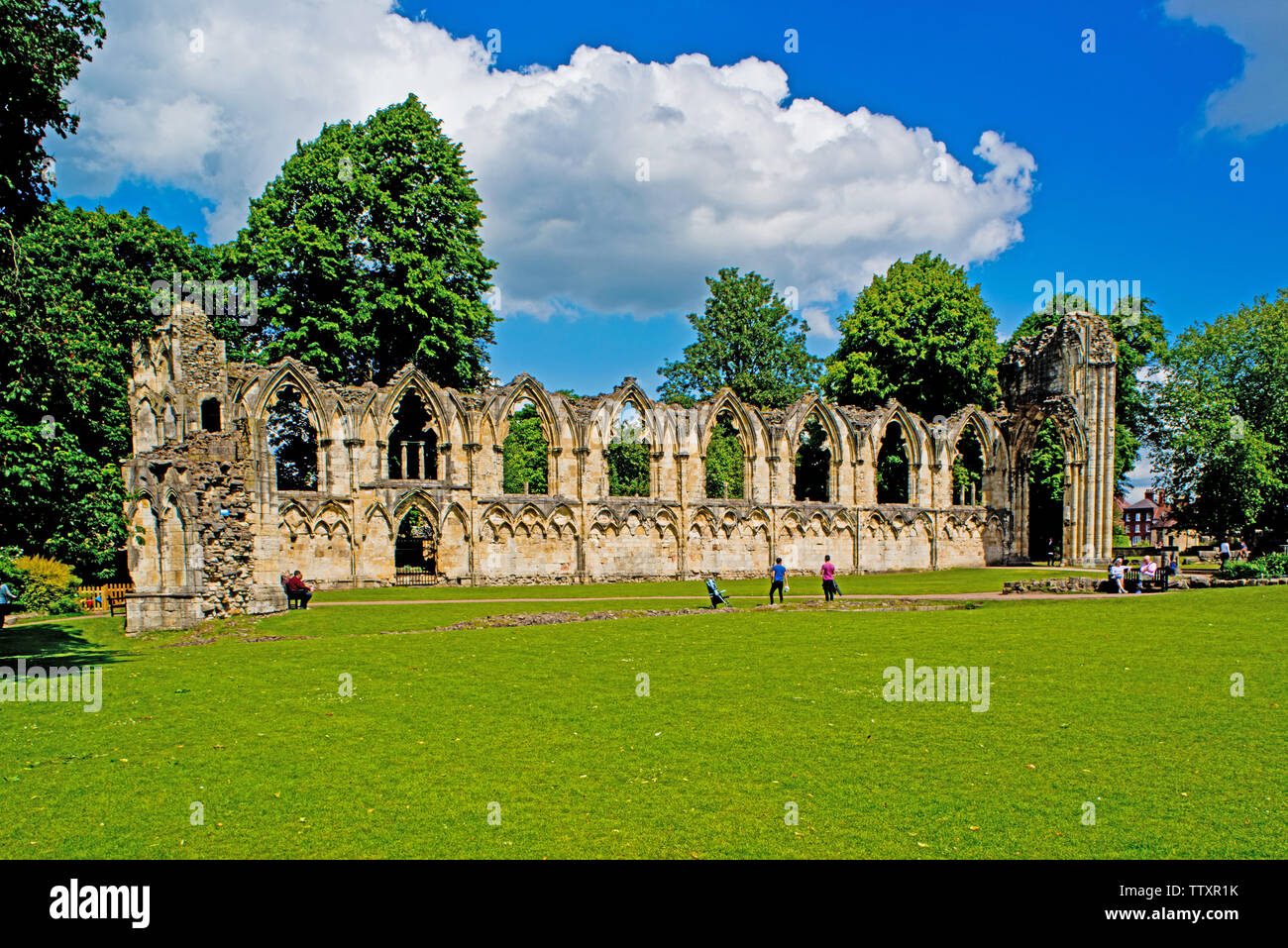 Ruins of St Marys Abbey, Museum Gardens, York, England Stock Photo Alamy