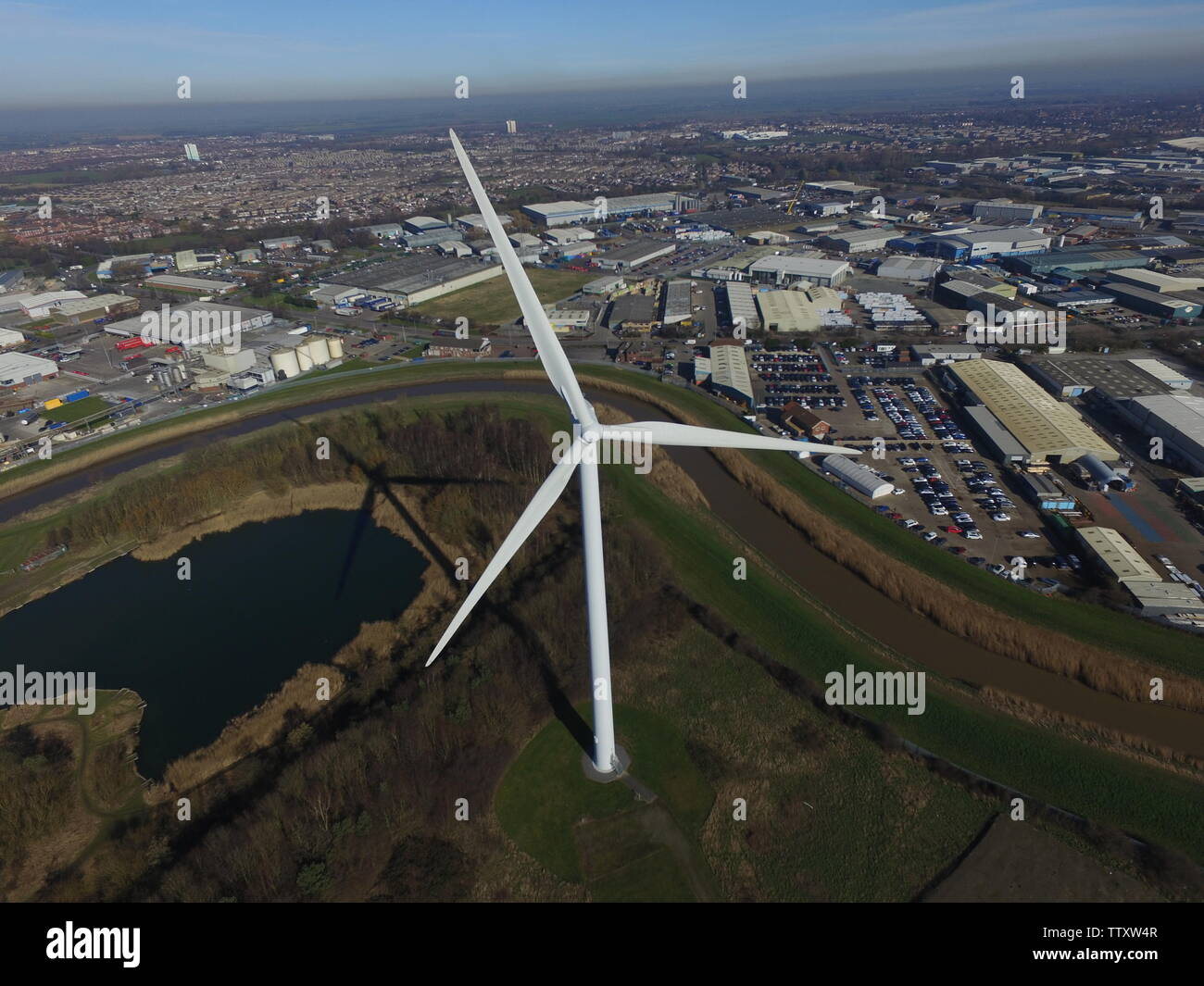 aerial view of Sutton fields industrial estate Stock Photo Alamy