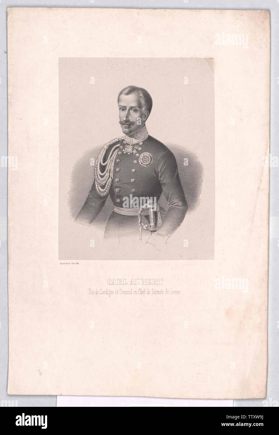 Karl Albert, King of Sardinia, Additional-Rights-Clearance-Info-Not-Available Stock Photo