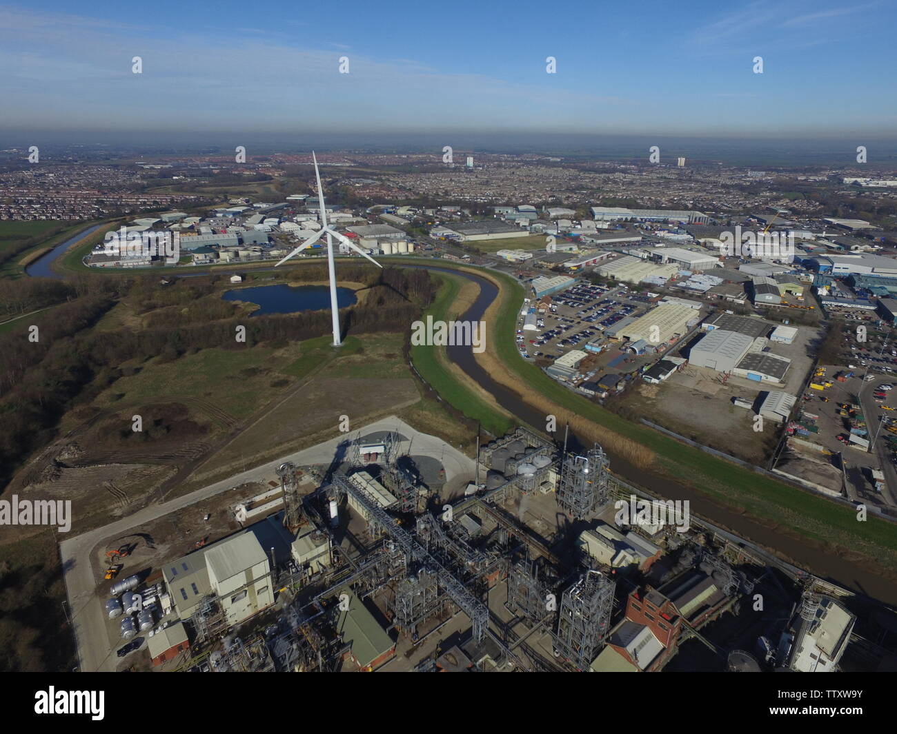 aerial view of Sutton fields industrial estate Stock Photo Alamy