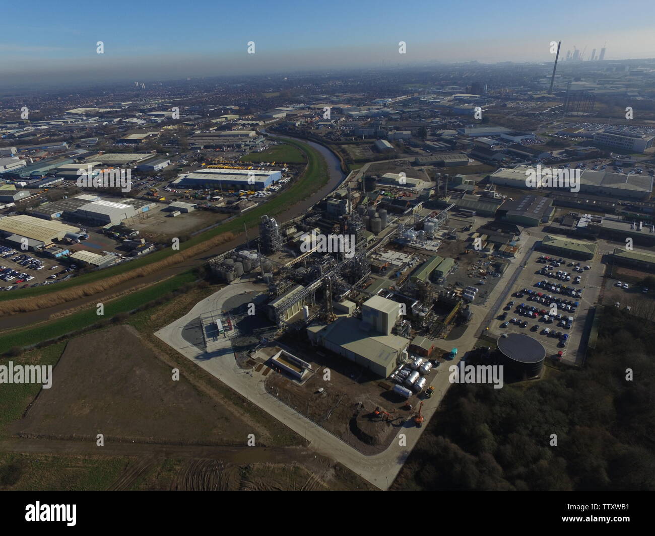 aerial view of Sutton fields industrial estate Stock Photo Alamy