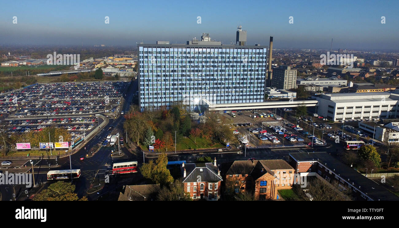 aerial view of Hull University Teaching Hospitals NHS Trust Stock Photo