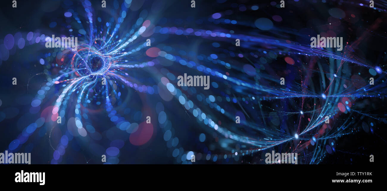 Blue glowing connected innovated futuristic technologies, big data ...