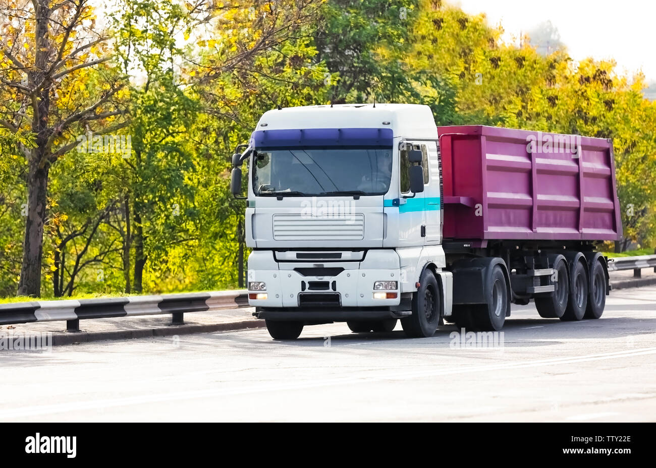 Front of American cargo truck Stock Photo Alamy