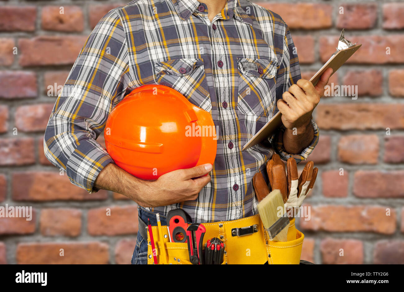 Contractor isolated over white background Stock Photo - Alamy