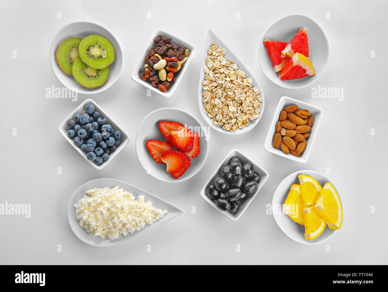 Cottage Cheese Kiwi Grapefruit Stock Photos Cottage Cheese Kiwi