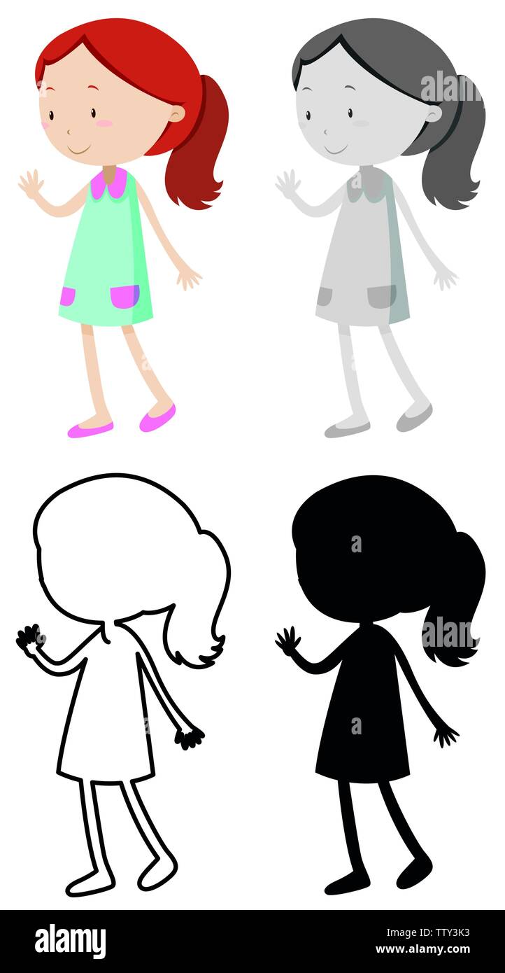 Set of girl character illustration Stock Vector Image & Art - Alamy