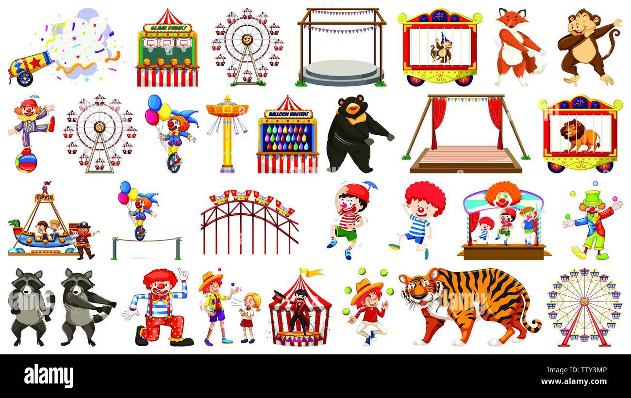Set of circus element illustration Stock Vector Image & Art - Alamy