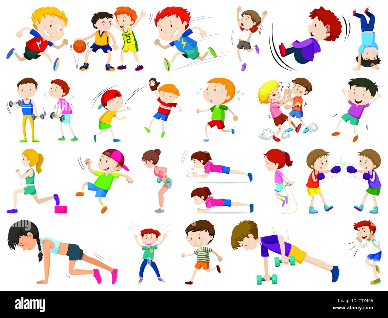 Set of sport kids illustration Stock Vector Image & Art - Alamy