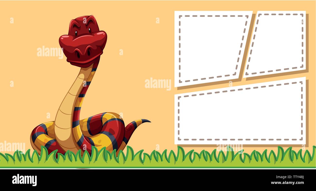 Snake on note template illustration Stock Vector Image & Art - Alamy