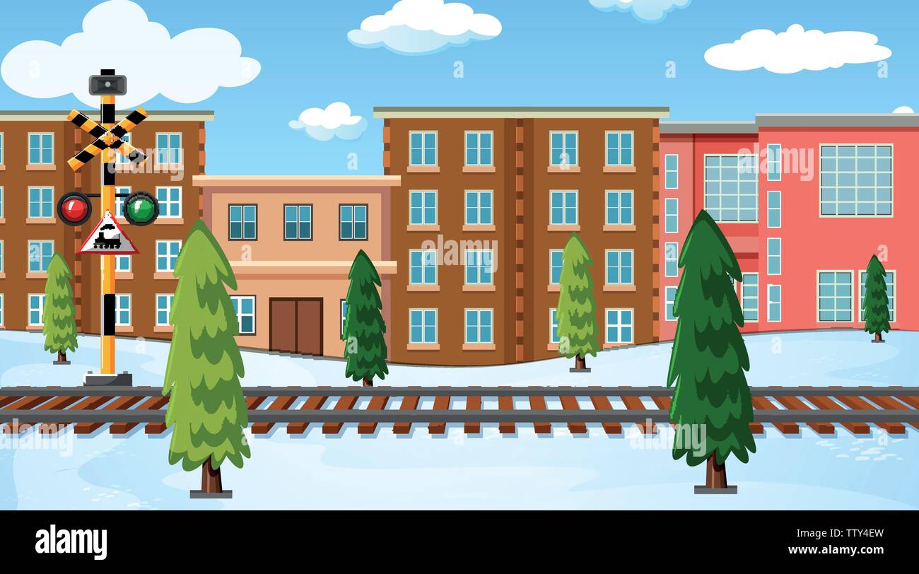 A winter outdoor landscape illustration Stock Vector Image & Art - Alamy