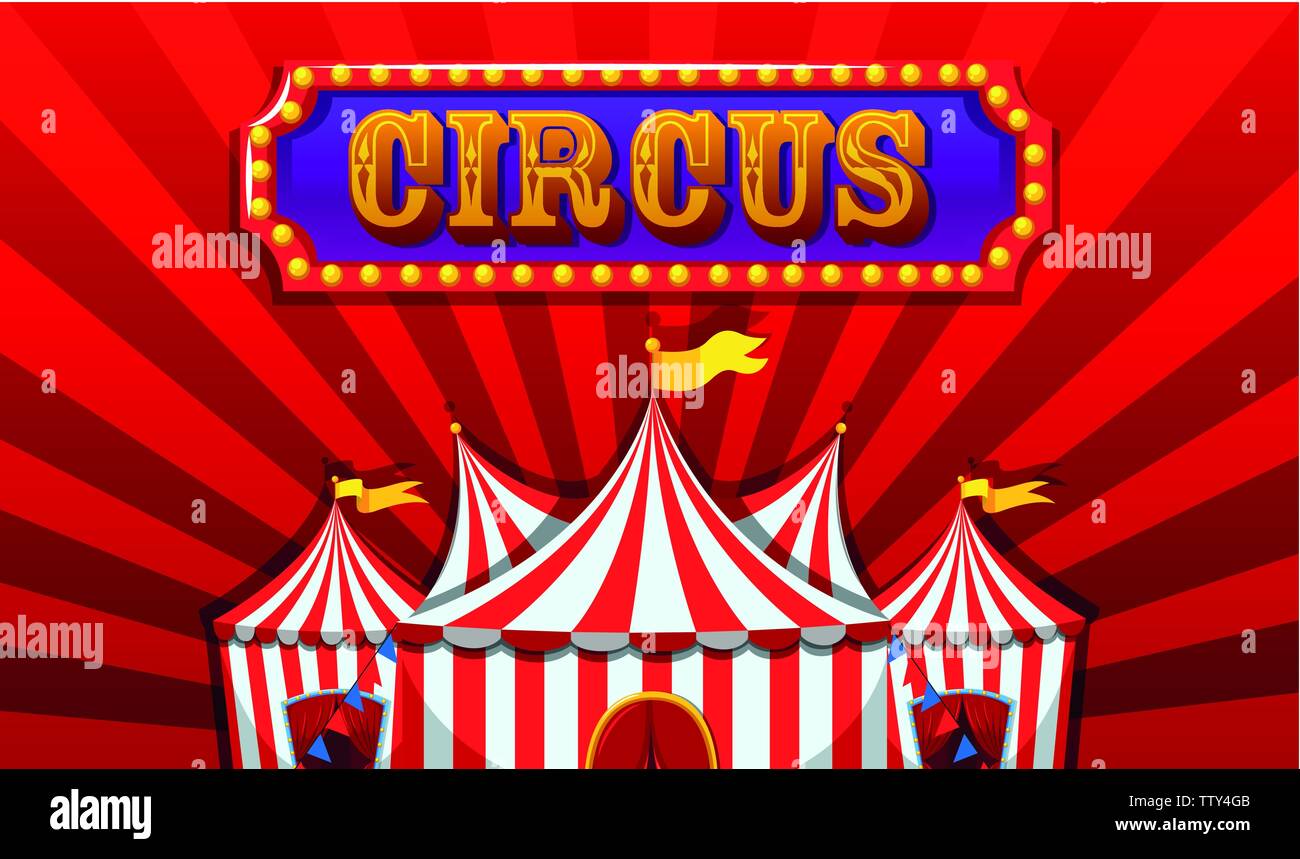 A fantasy circus banner  illustration Stock Vector