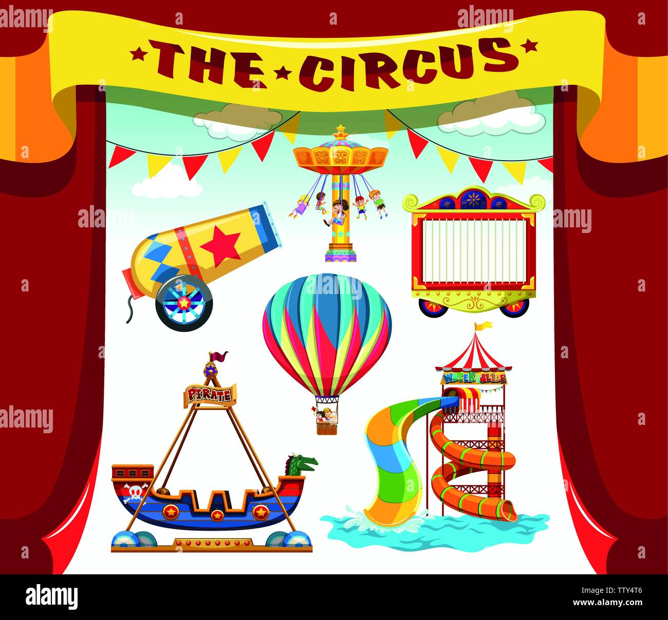 Set of funfair element illustration Stock Vector Image & Art - Alamy