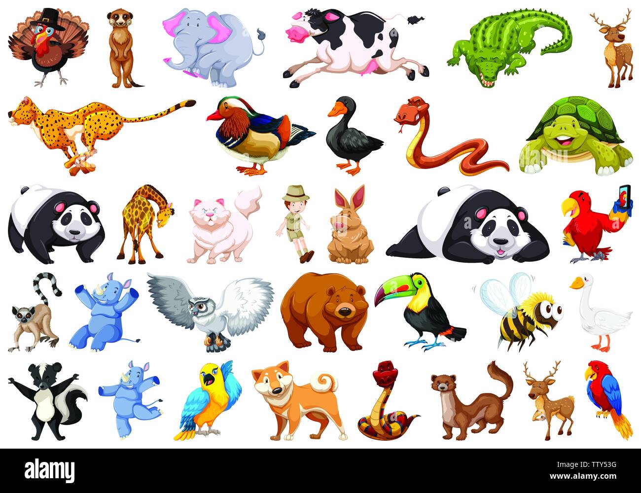 Set of wild animal illustration Stock Vector Image & Art - Alamy
