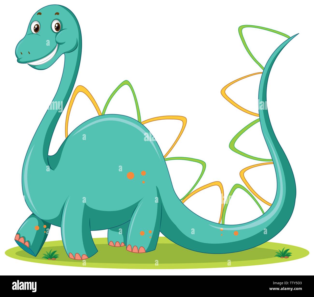 Cute dinosaur white background illustration Stock Vector Image & Art ...