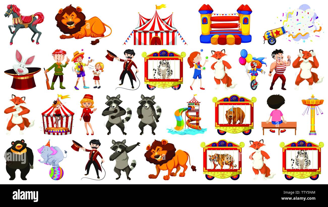 Set of circus element illustration Stock Vector Image & Art - Alamy