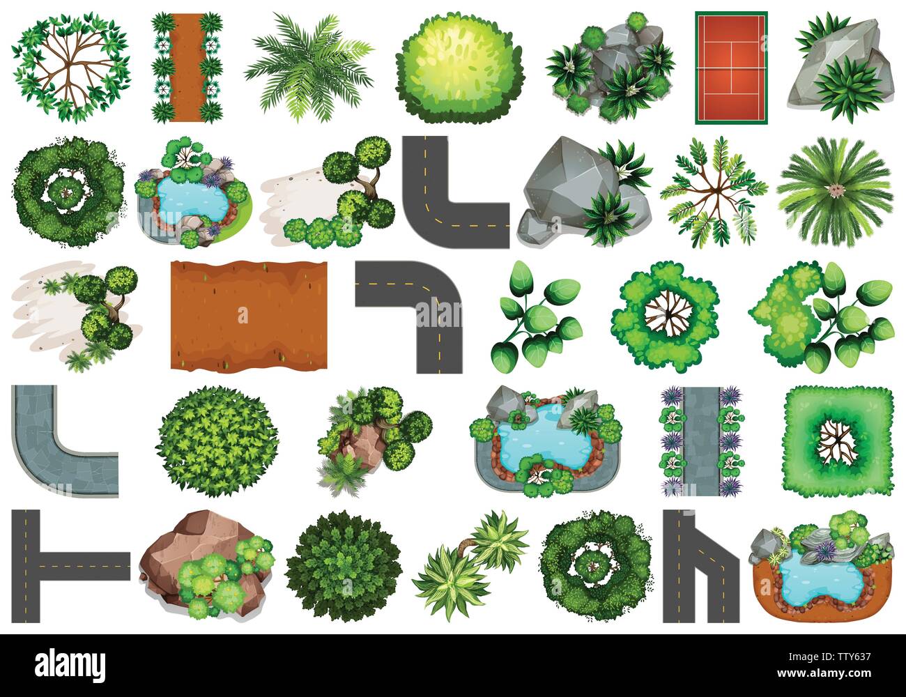 Set of garden element illustration Stock Vector Image & Art Alamy