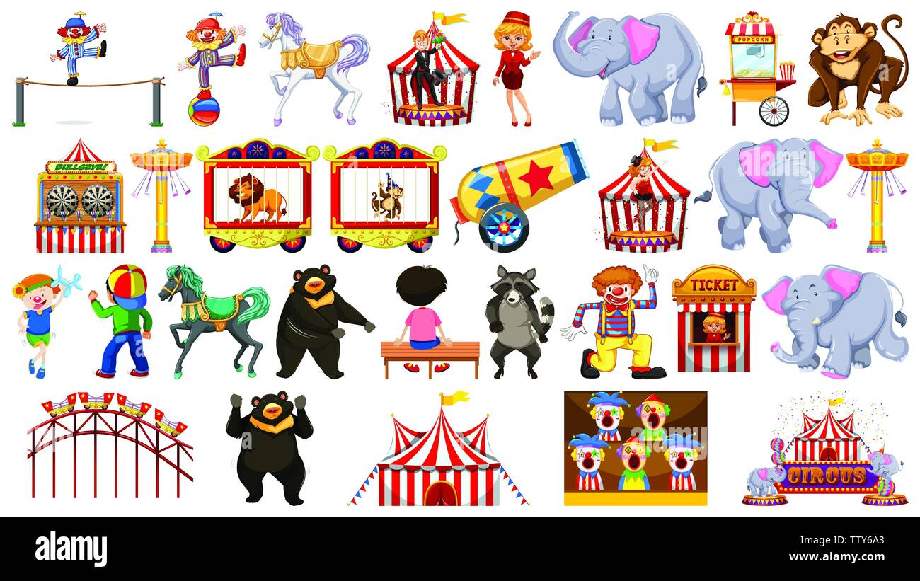 Set of circus element illustration Stock Vector Image & Art - Alamy