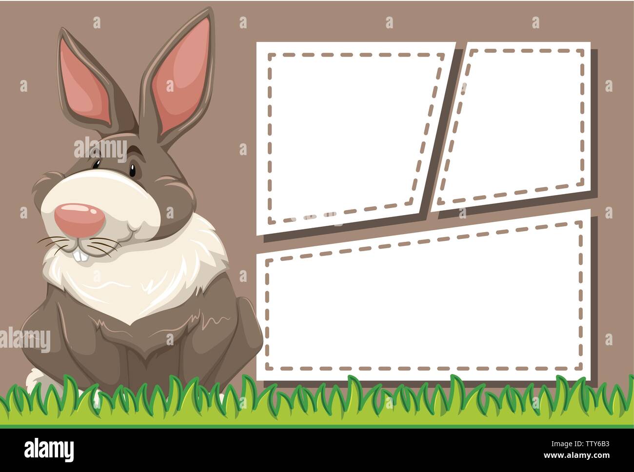 Rabbit on note template illustration Stock Vector Image & Art - Alamy