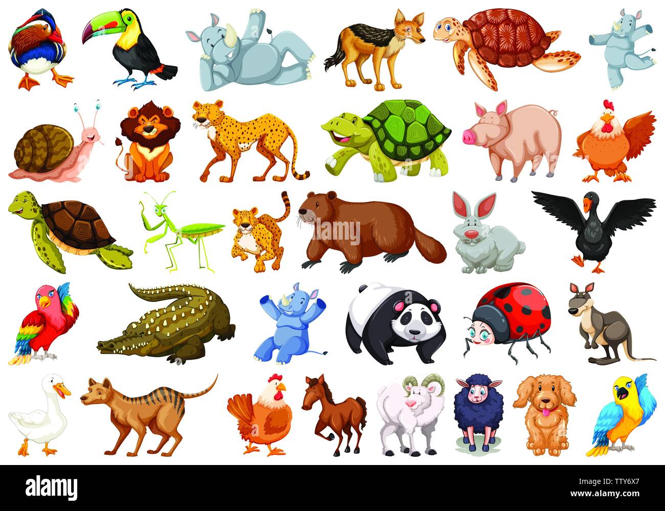 Set of wild animals illustration Stock Vector Image & Art - Alamy