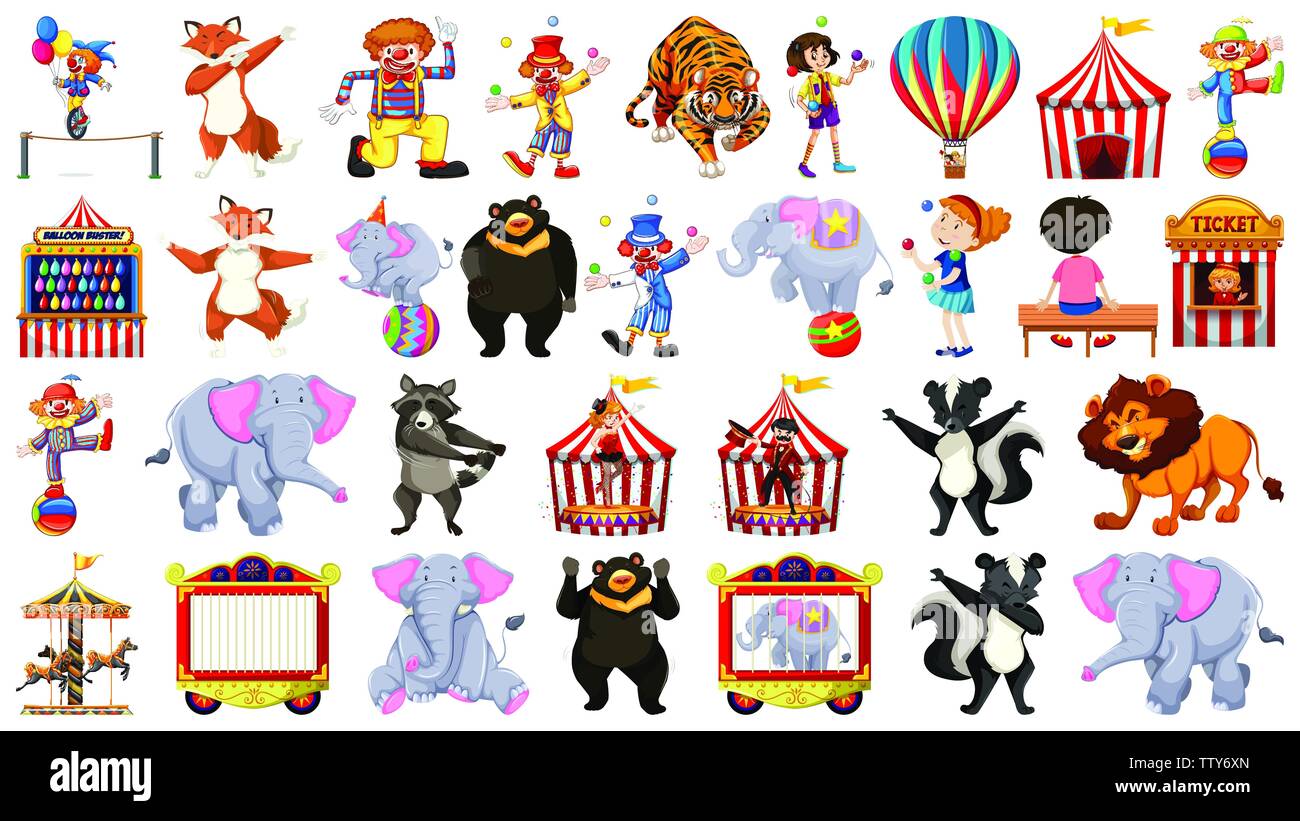 Set of circus element illustration Stock Vector Image & Art - Alamy