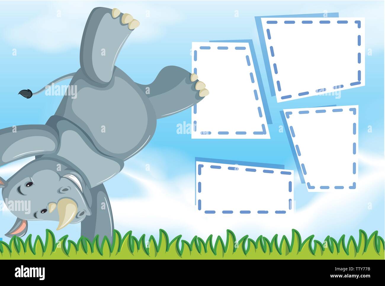 Rhino frame background scene illustration Stock Vector Image & Art Alamy