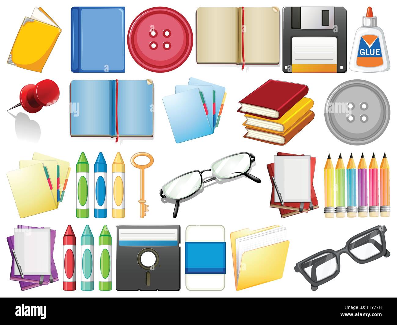 Set of stationary object illustration Stock Vector Image & Art - Alamy