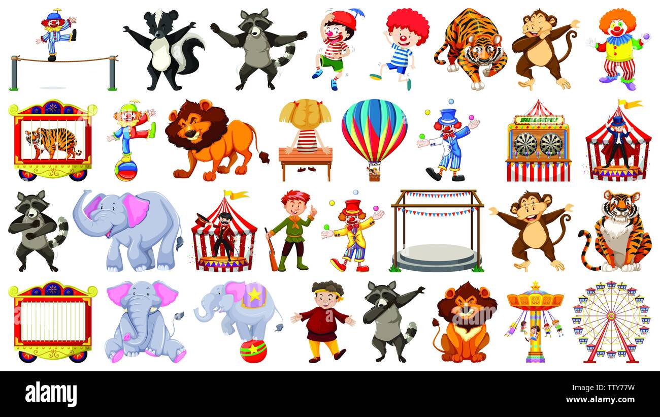Set of circus element illustration Stock Vector Image & Art - Alamy