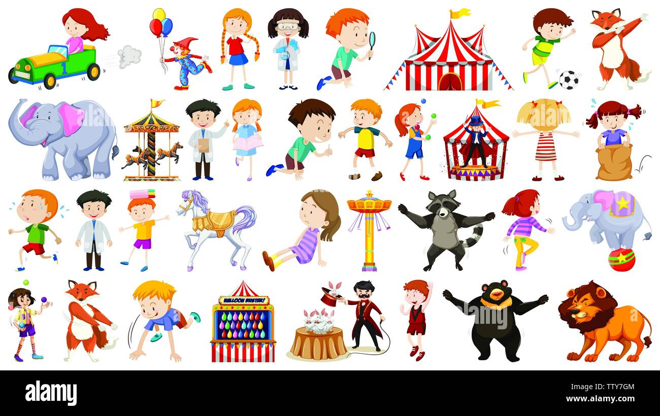 Set of children and funfair illustration Stock Vector Image & Art - Alamy