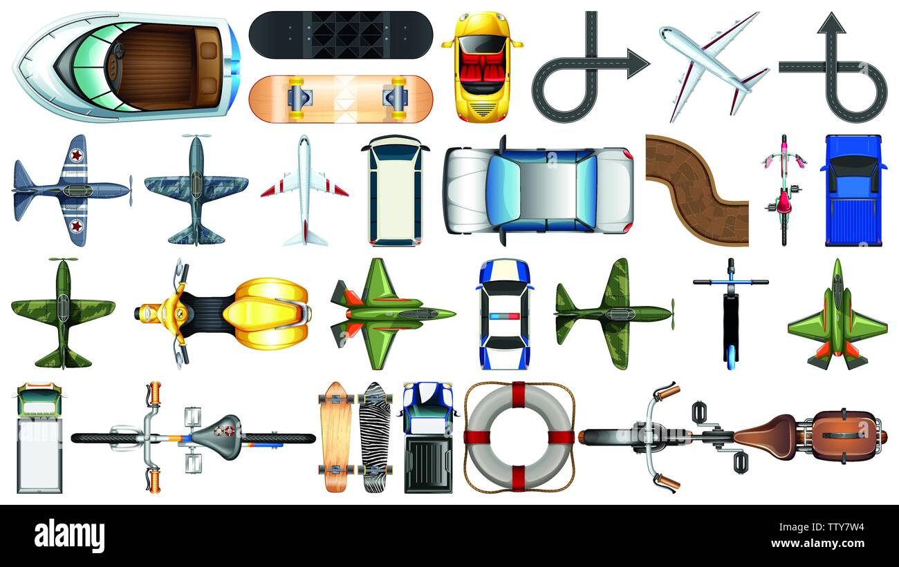 Set of transportation vehicle illustration Stock Vector Image & Art - Alamy
