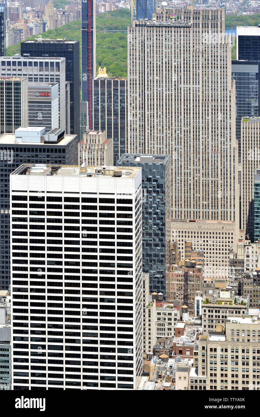 Modern skyscrapers and Rockefeller Center in Midtown Manhattan Stock Photo