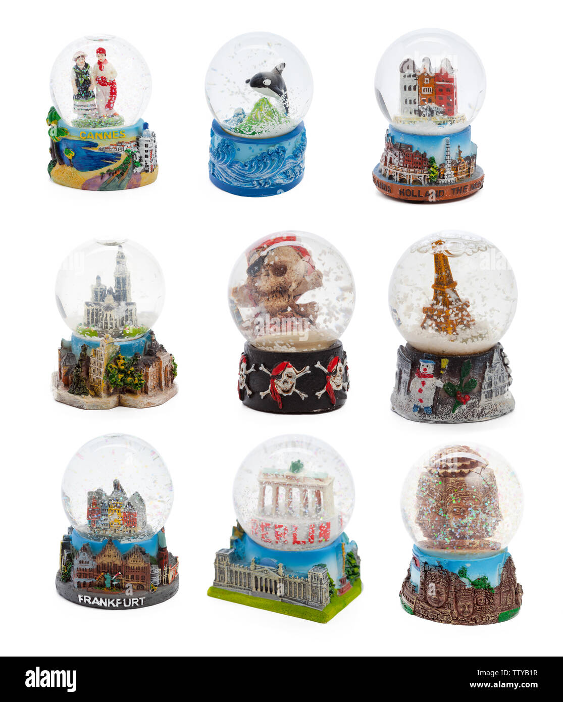 Christmas snow globe isolated on white Stock Photo - Alamy