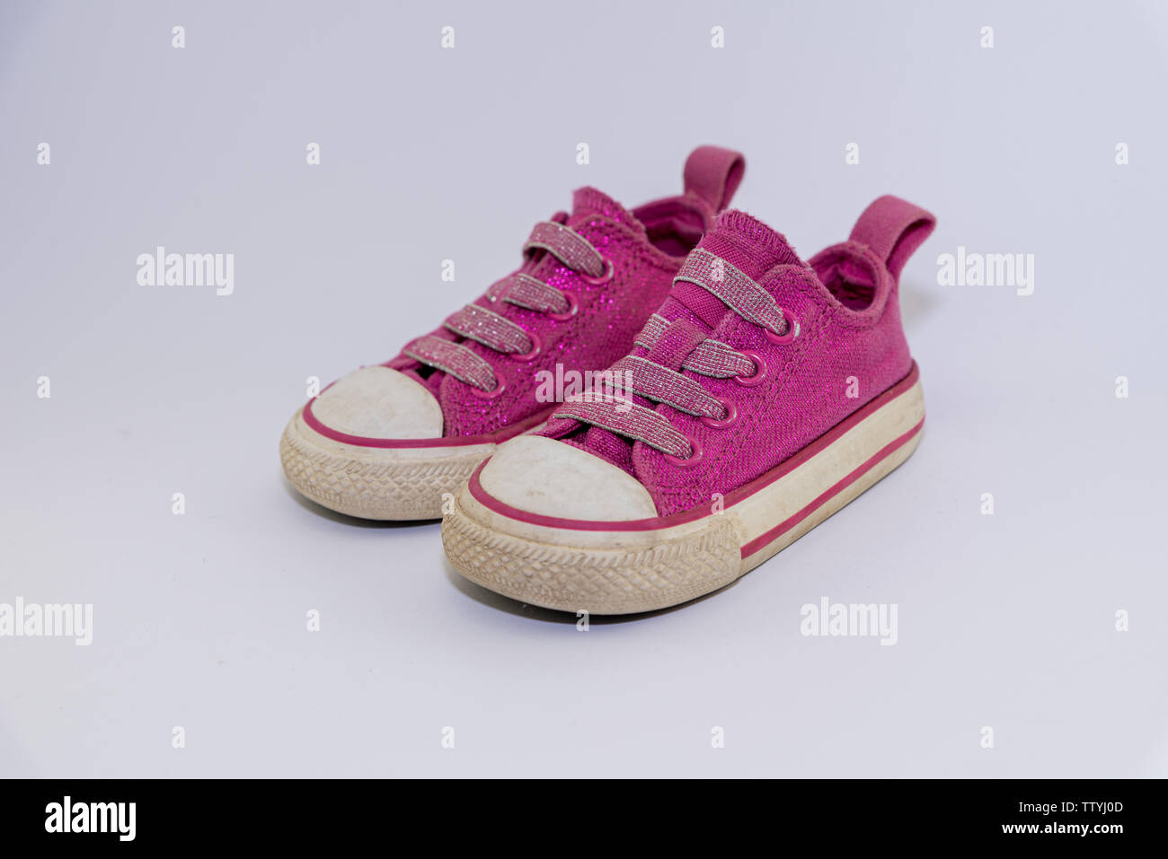 cute sparkly pink kids shoes with laces 