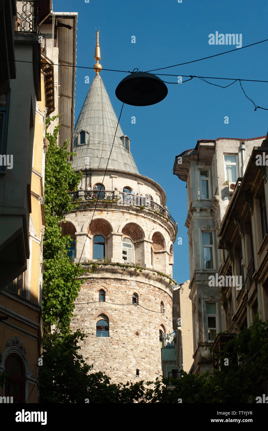 The Galata Tower in the Pera district on the European side of Istanbul,  Turkey Stock Photo - Alamy