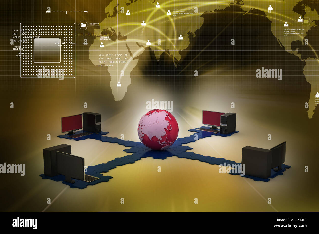 Global computer networking Stock Photo