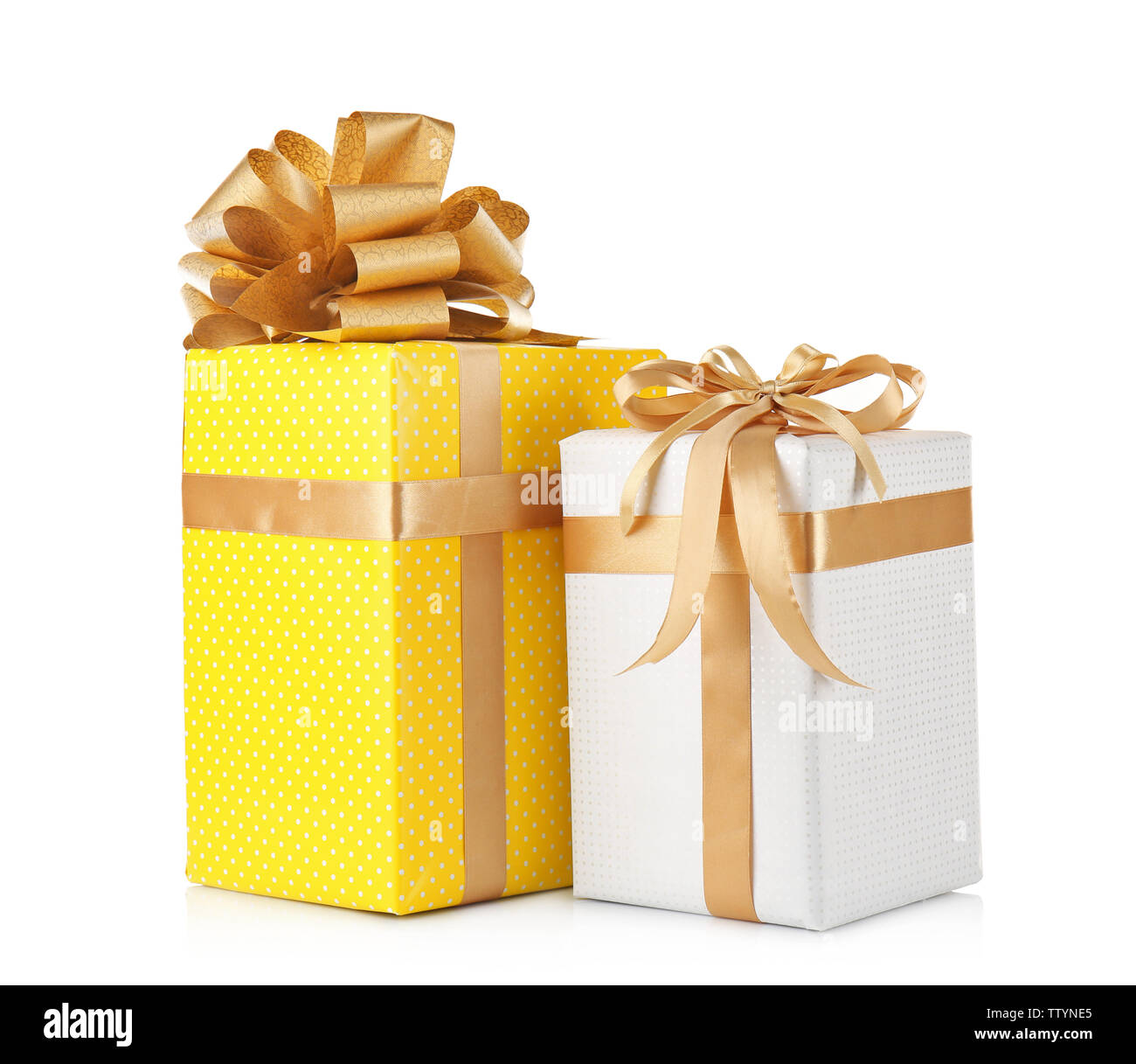 Set of gift boxes isolated on white Stock Photo - Alamy