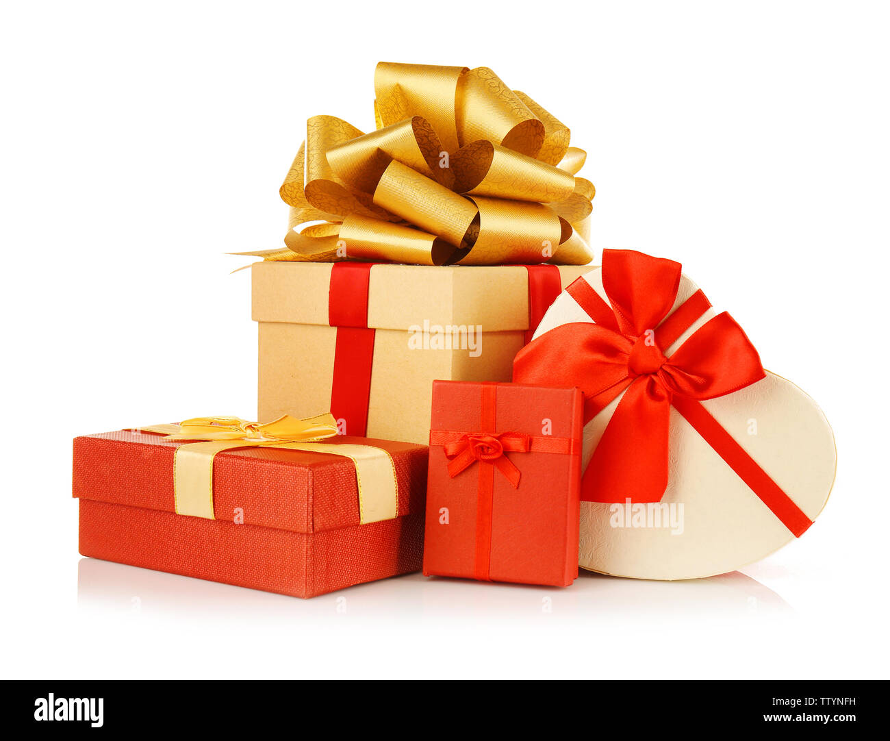 Set of gift boxes isolated on white Stock Photo - Alamy