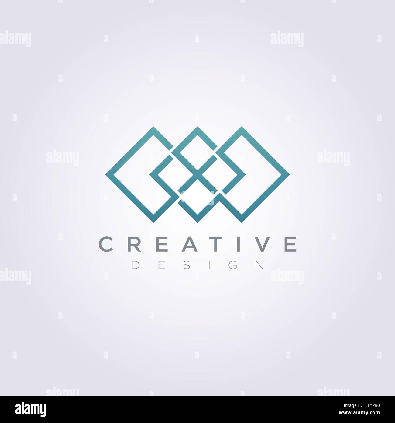 Vector Logo Icon Design Line Modern Square Pattern Stock Vector Image ...