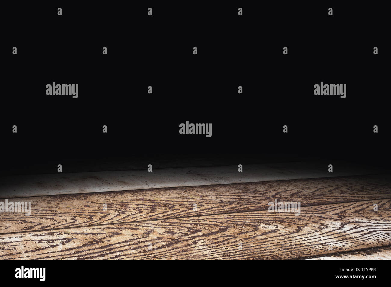 Dark brown Plank wood floor texture perspective background for display or montage of product,Mock up template for your design. Stock Photo